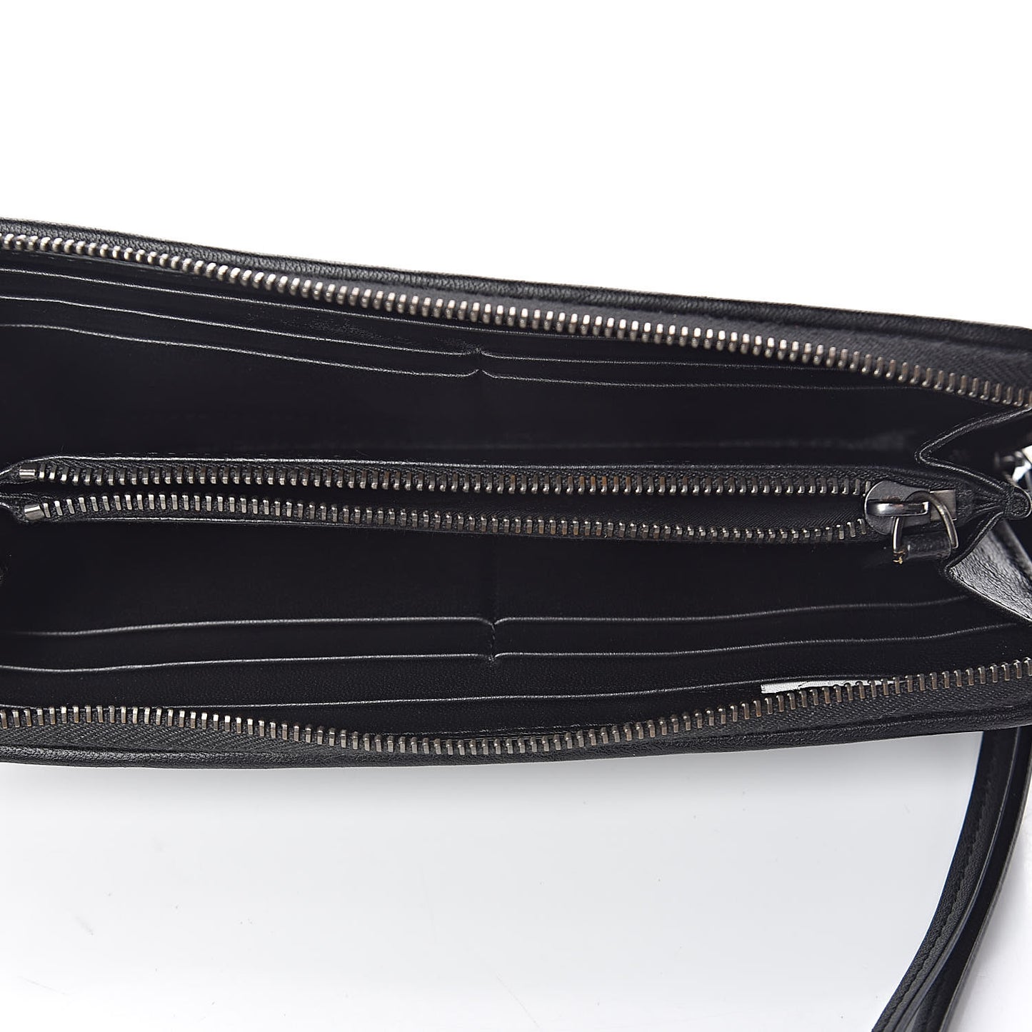 Nappa Intrecciato Zip Around Wallet Black