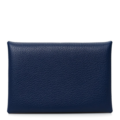 Hermes Evercolor Verso Calvi Card Case Bleu Saphir Bleu France 1 of 13
