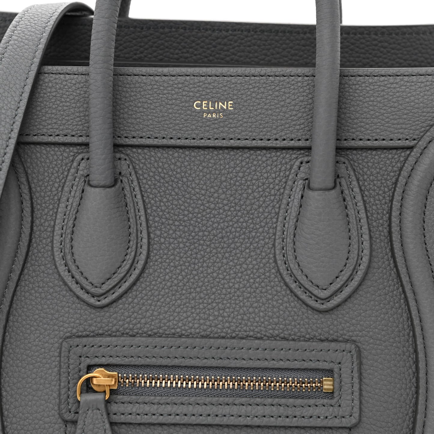 Baby Drummed Calfskin Nano Luggage Kohl