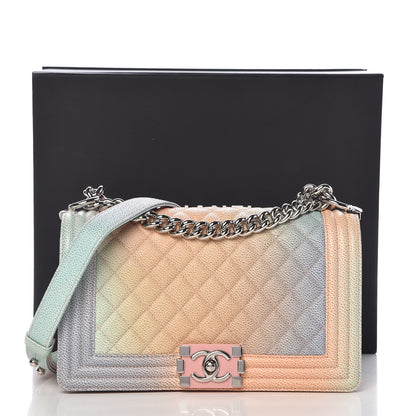 Chanel Caviar Quilted Medium Rainbow Boy Flap Multicolor 12 of 12