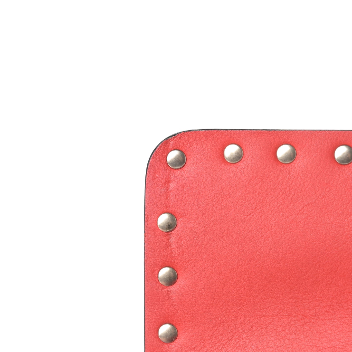 Vitello Mini Rockstud Chain Flap Crossbody Bag Deep Orange