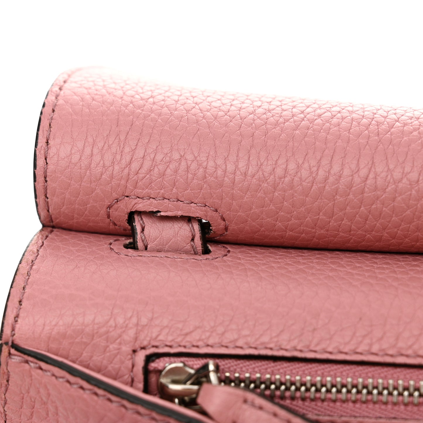 Cellarius Calfskin Medium Bamboo Daily Flap Shoulder Bag Carmine Rose