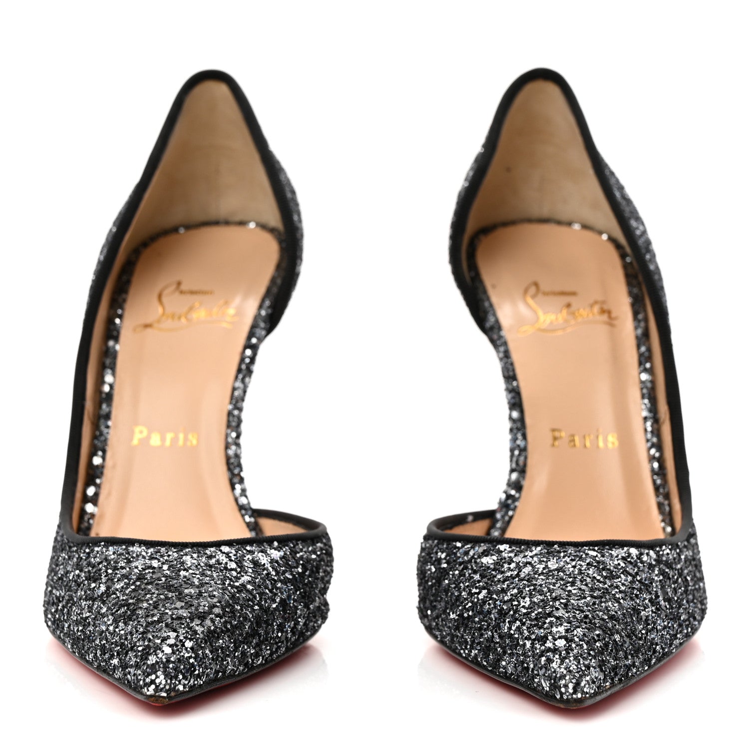 Christian Louboutin Glitter Dragonfly Iriza 100 Pumps 38 Black