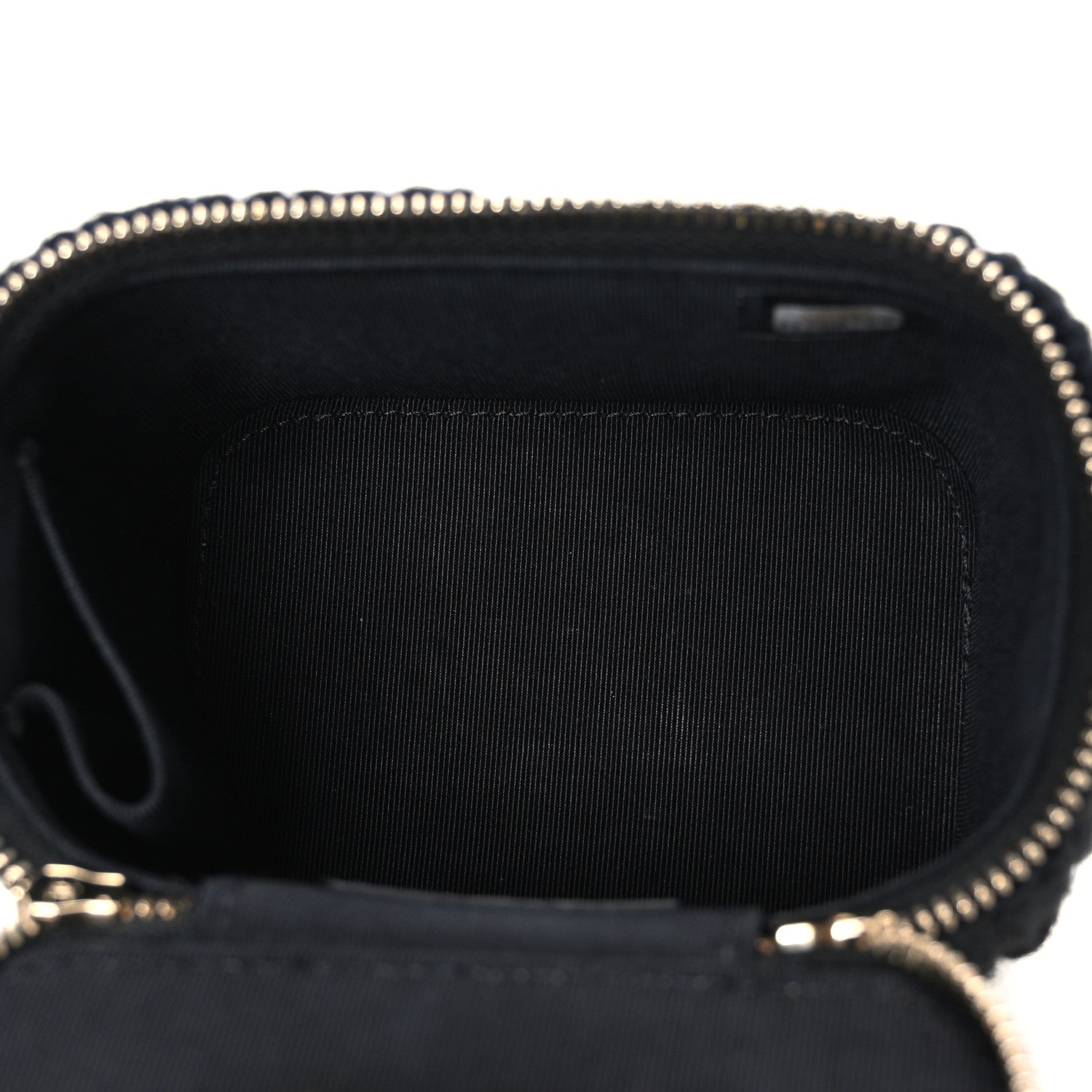 Chanel Lambskin Crochet Quilted Mini Vanity Case With Chain Black 5 of 10