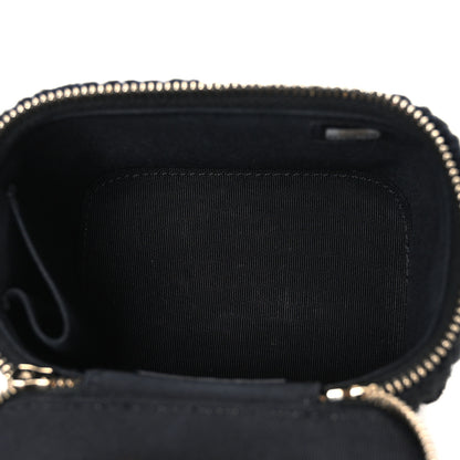 Chanel Lambskin Crochet Quilted Mini Vanity Case With Chain Black 5 of 10