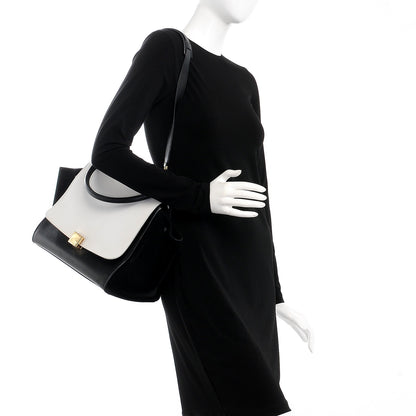 Celine Smooth Calfskin Suede Medium Bi-Color Trapeze Black 2 of 11