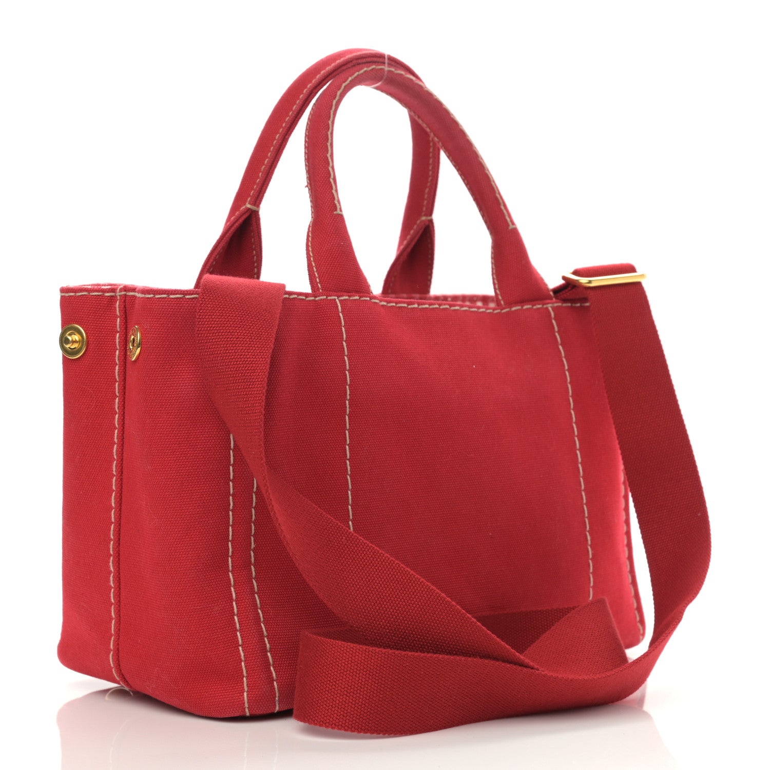 Prada Canapa Small Logo Tote Rosso 3 of 14
