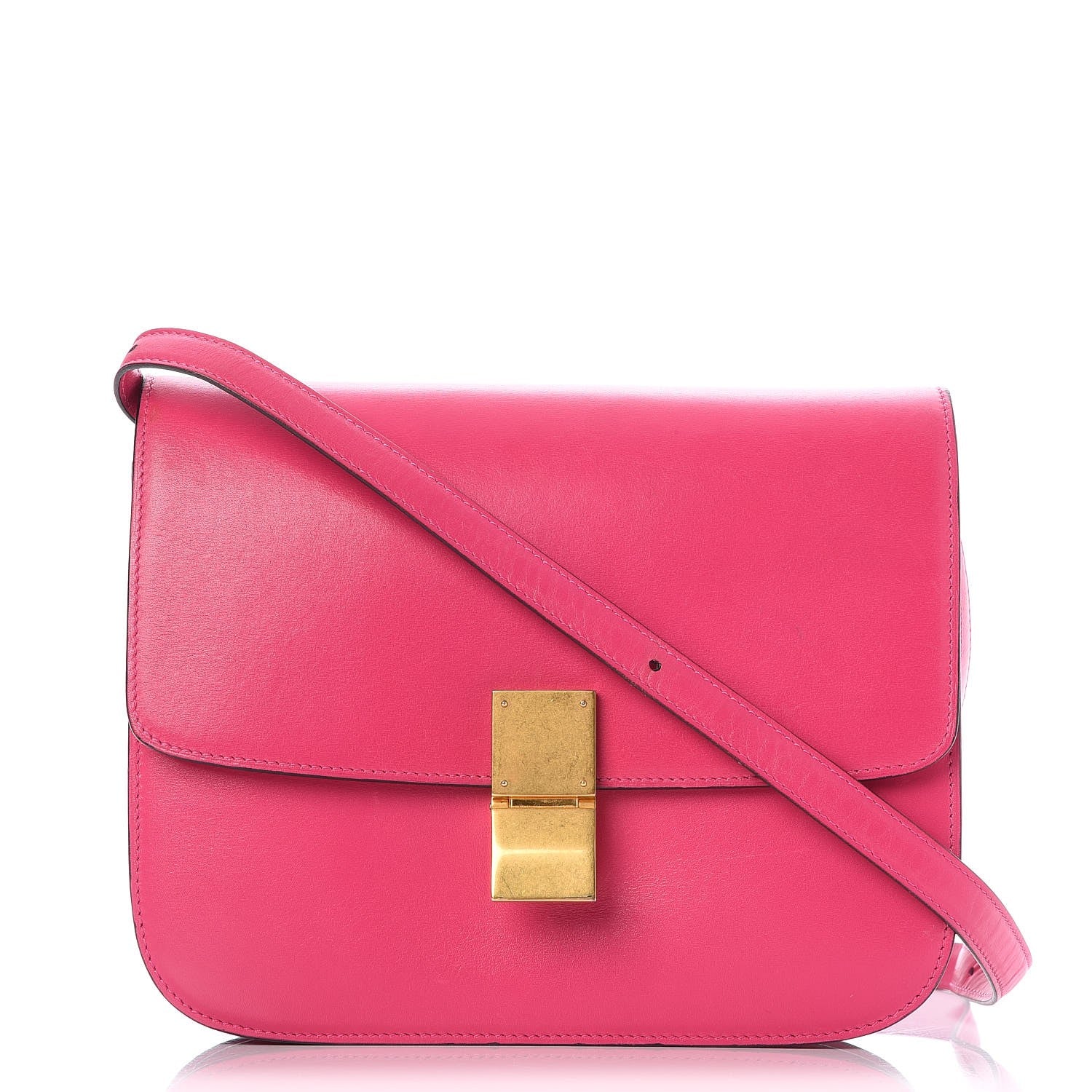 Celine Box Calfskin Medium Classic Box Flap Bag Hibiscus 1 of 8