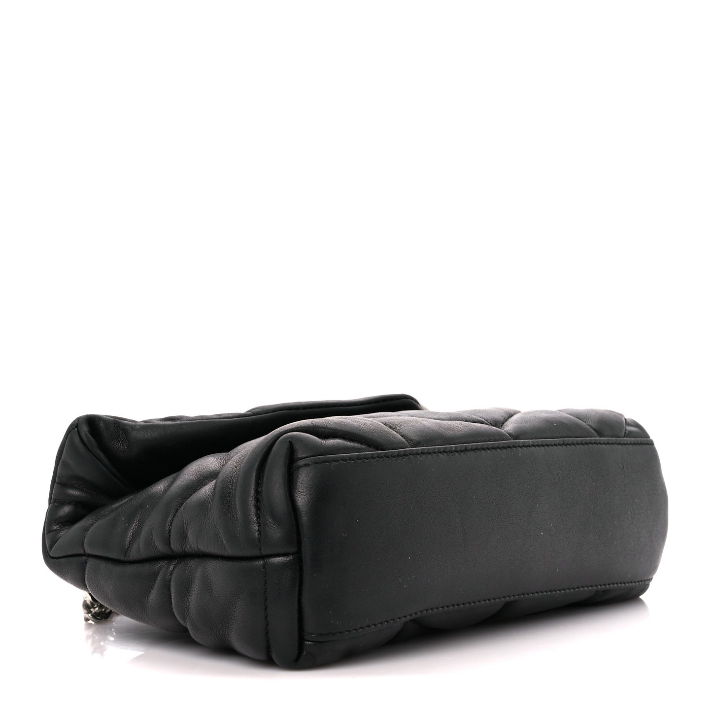 Lambskin Quilted Toy Loulou Puffer Monogram Chain Satchel Black