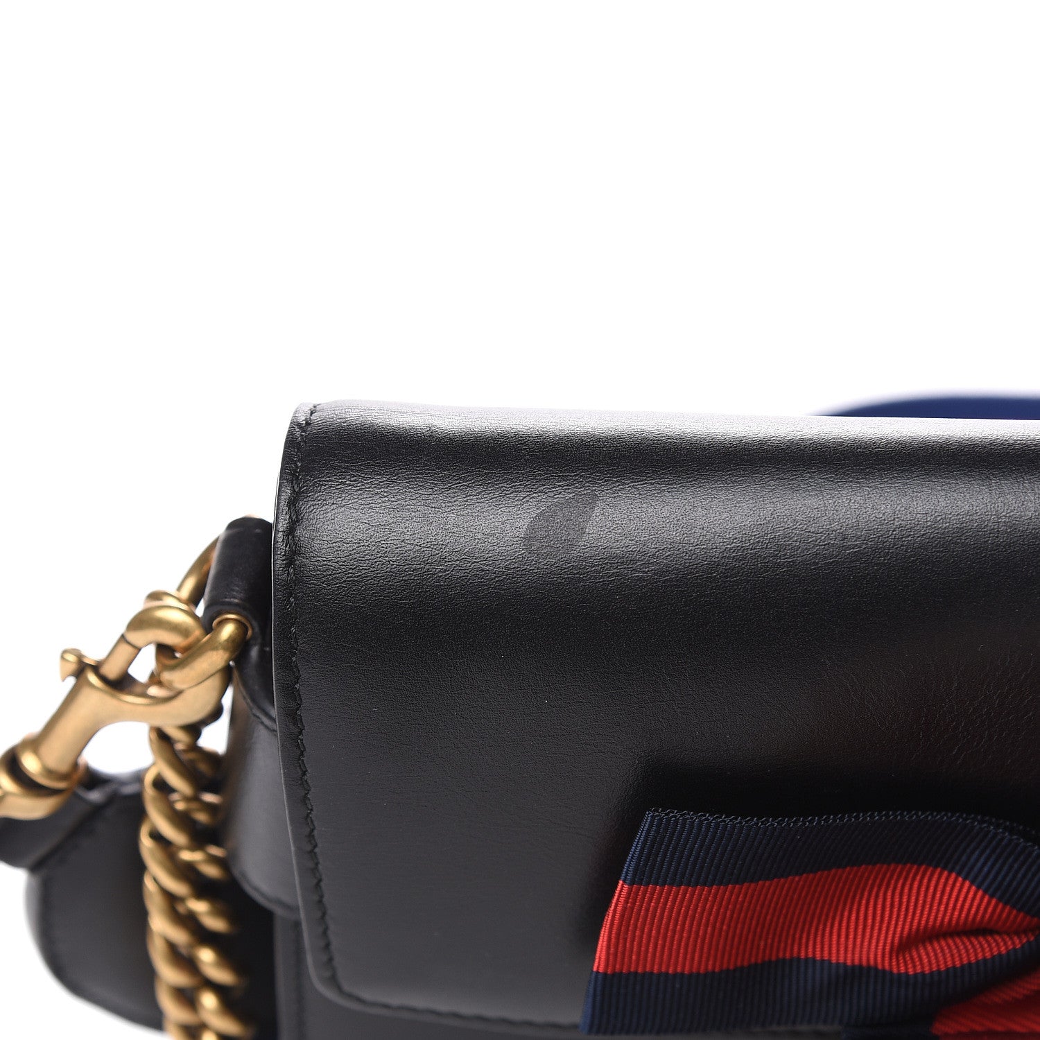 Gucci Nappa Sylvie Web Tiger Broadway Shoulder Bag Black 11 of 13