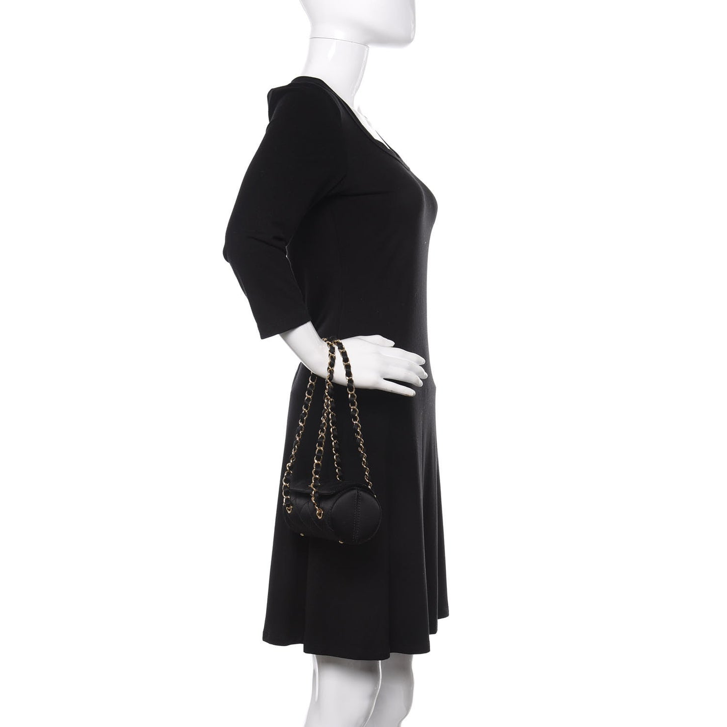 Satin Quilted Evening Bag Black