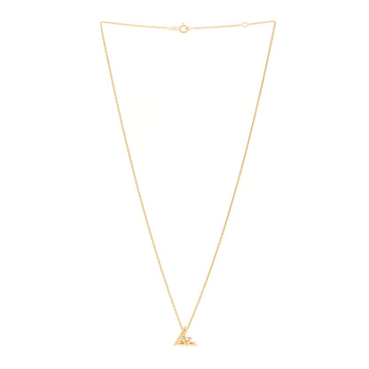 Louis Vuitton 18K Yellow Gold Diamond Small LV Volt One Pendant Necklace 3 of 6
