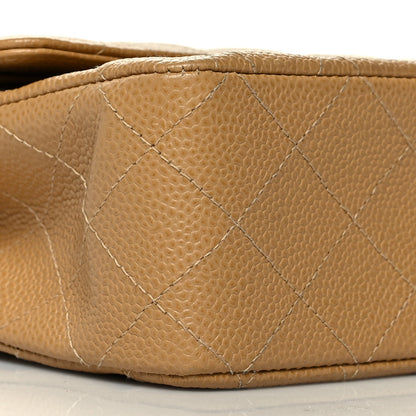 Chanel Caviar Quilted Medium Double Flap Dark Beige 9 of 11