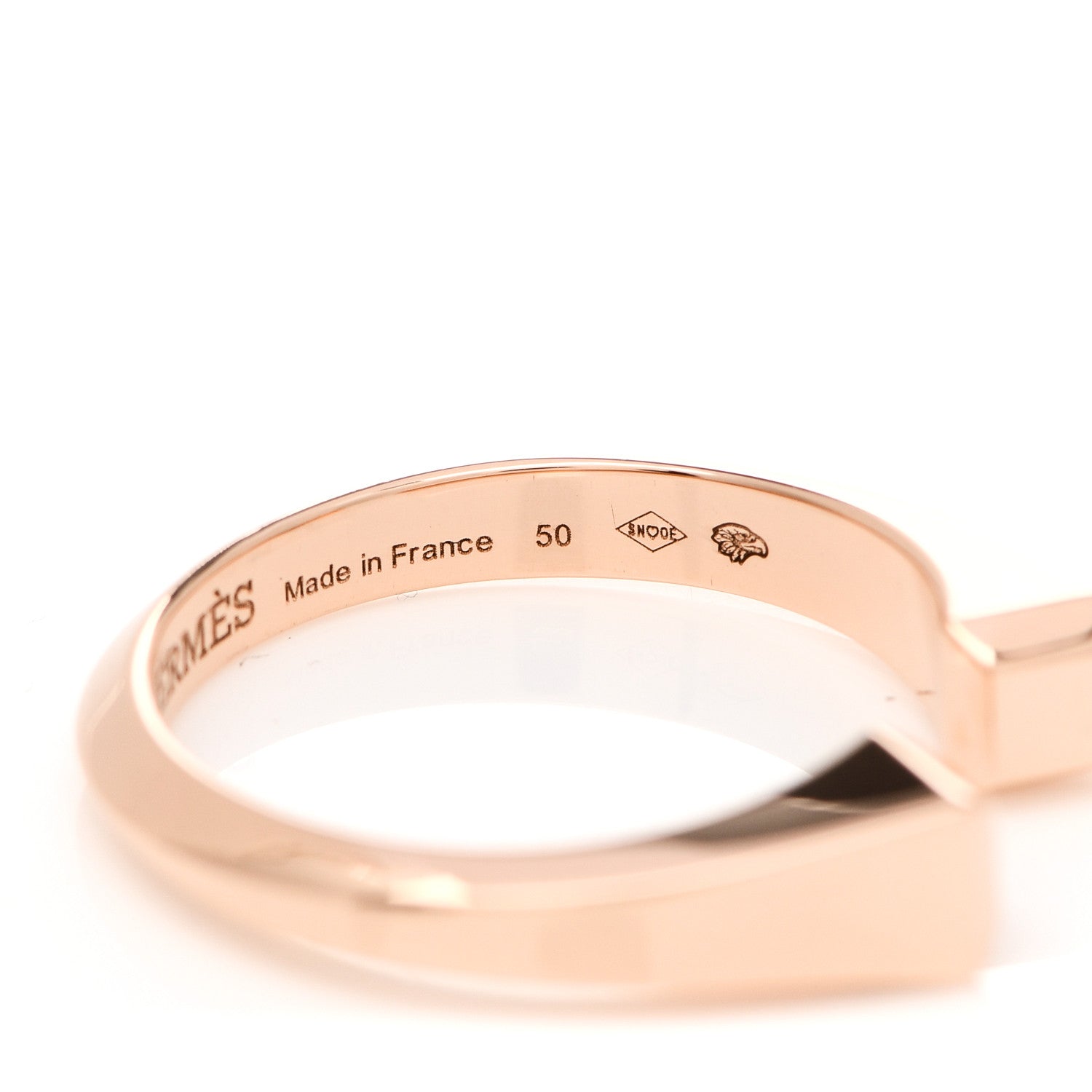 Hermes 18K Rose Gold PM Clou de Forge Ring 50 5.25 6 of 8