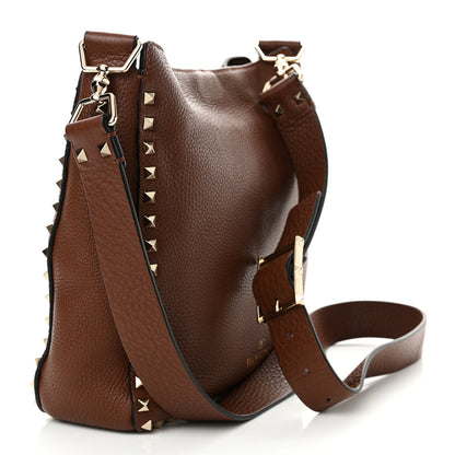 Valentino Garavani Pebbled Calfskin Small Rockstud Flip-Lock Messenger Bag Light Brown 3 of 11