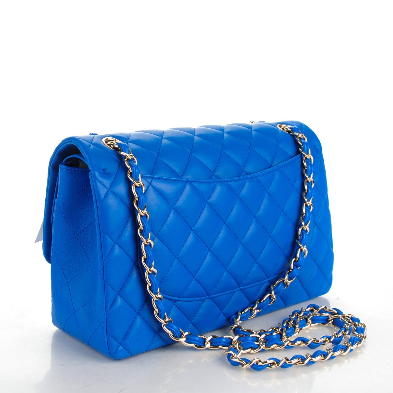 Chanel Lambskin Quilted Jumbo Double Flap Blue 3 of 8