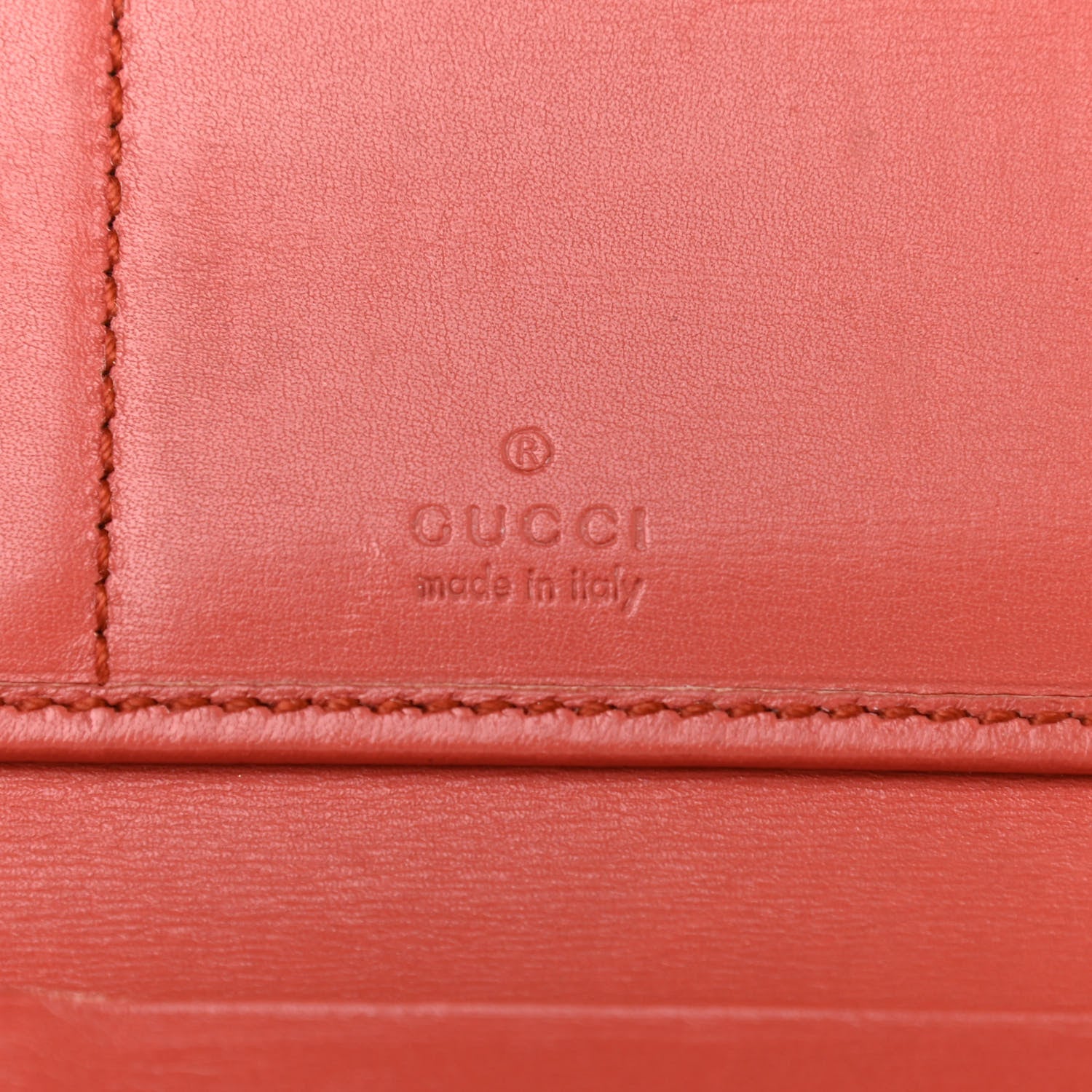 Gucci GG Supreme Monogram Interlocking Continental Flap Wallet Coral 6 of 9