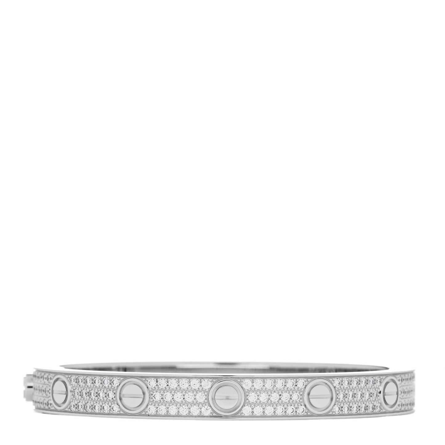 18K White Gold Diamond LOVE Paved Bracelet 16