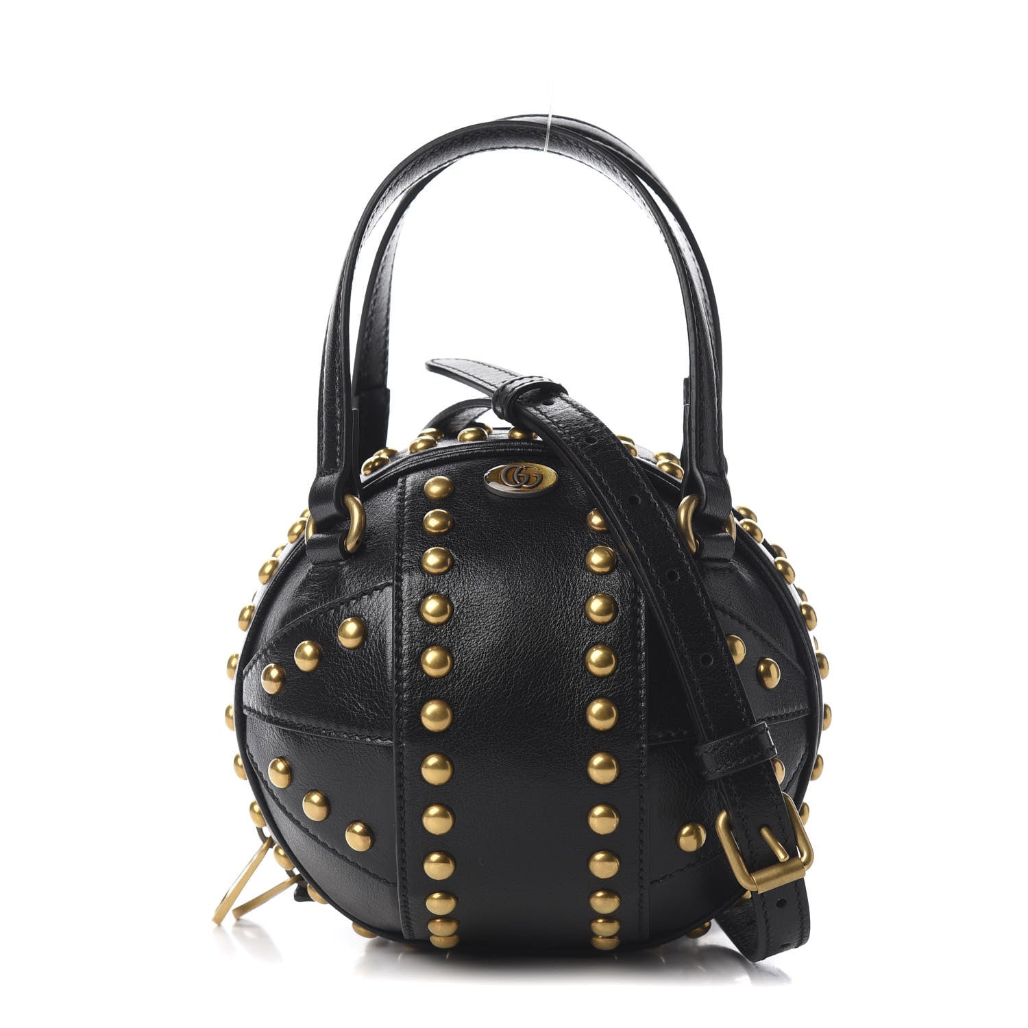 Gucci Calfskin Studded Mini Tifosa Baseball Shaped Shoulder Bag Black 1 of 10