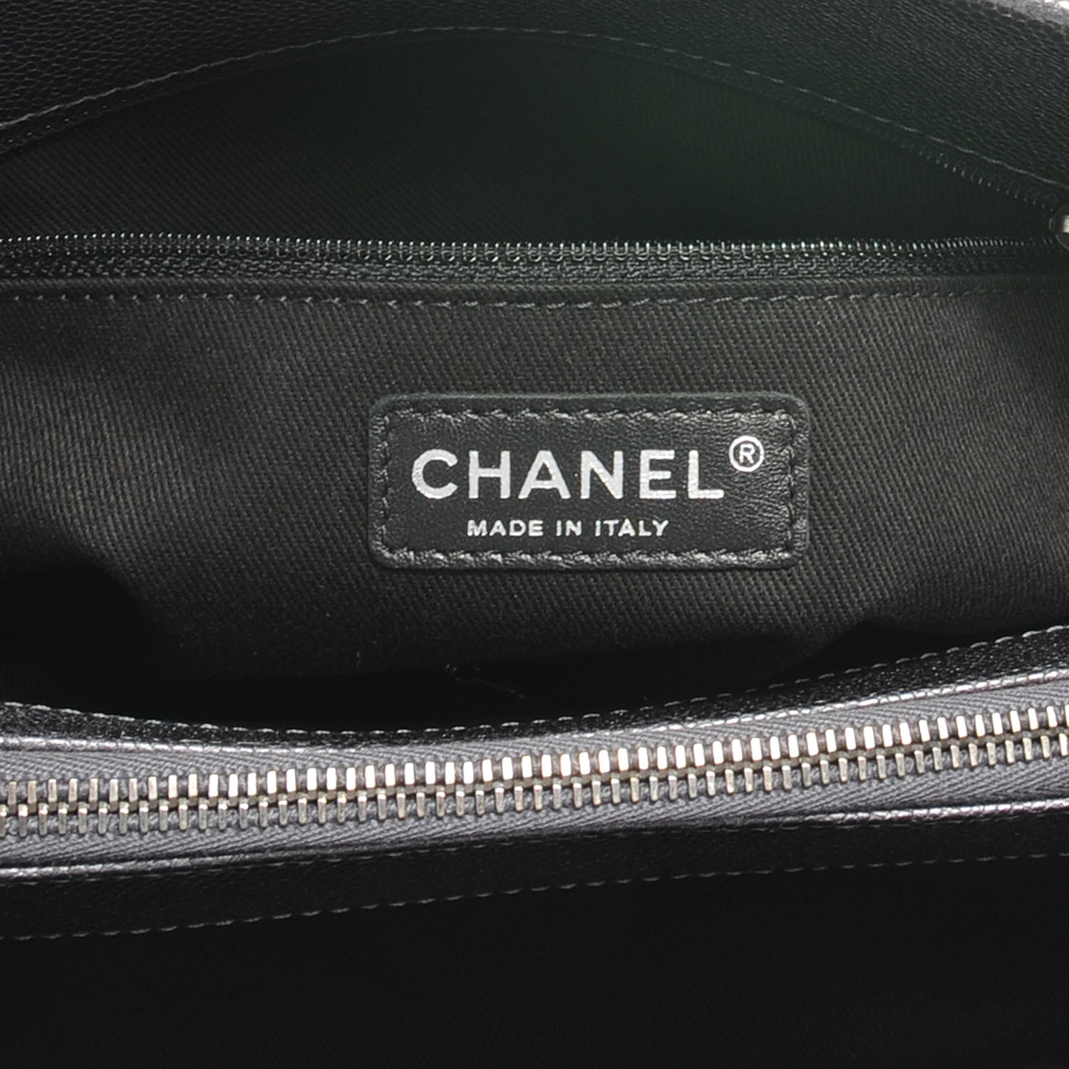 Chanel Caviar Timeless CC Large Zip Shopping Tote Dark Silver 7 of 8