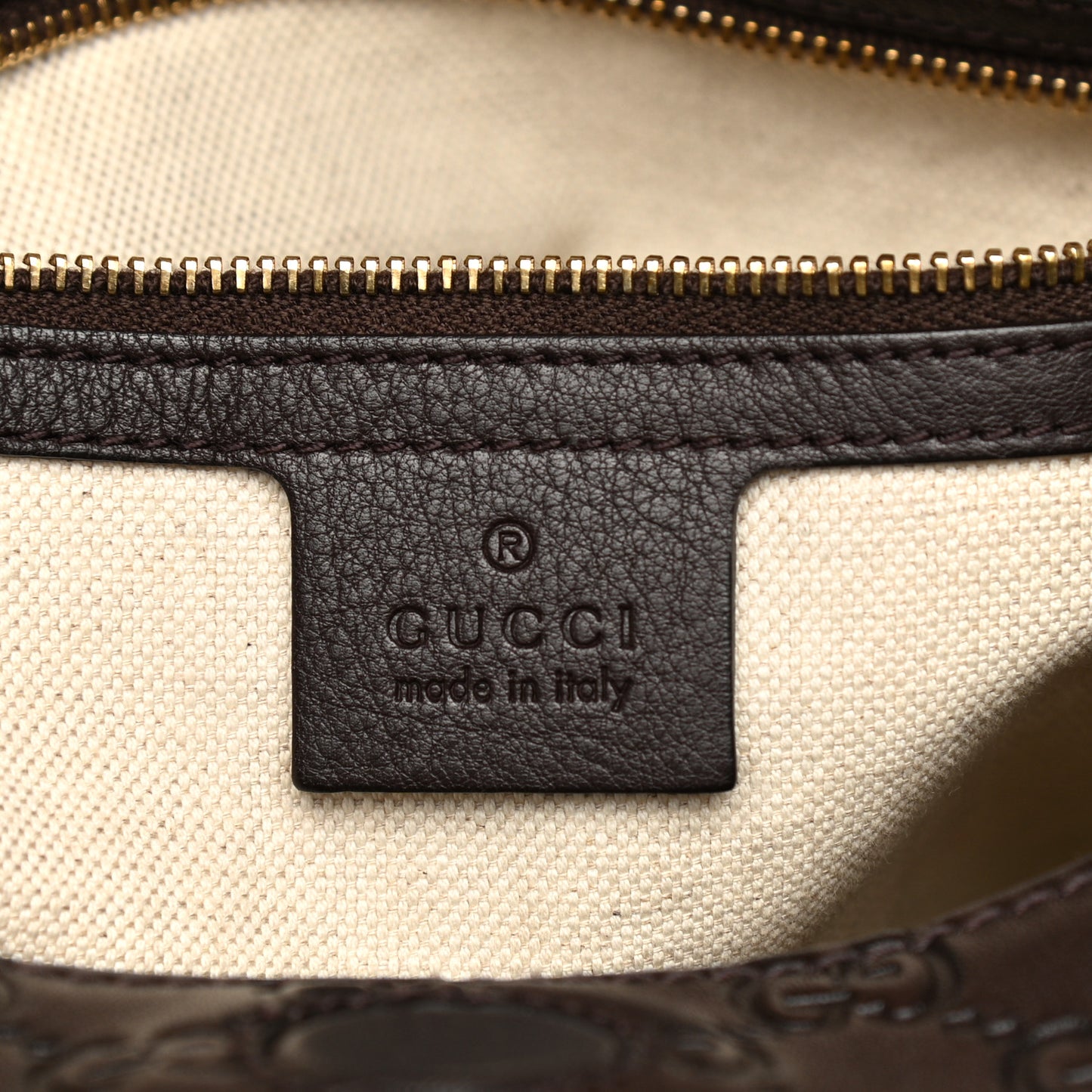 Guccissima Medium Bree Foldover Tote Chocolate