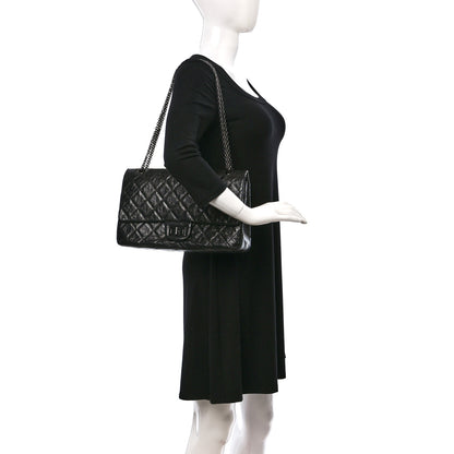 Chanel Glazed Aged Calfskin Quilted 2.55 Reissue 227 Flap So Black 2 of 10