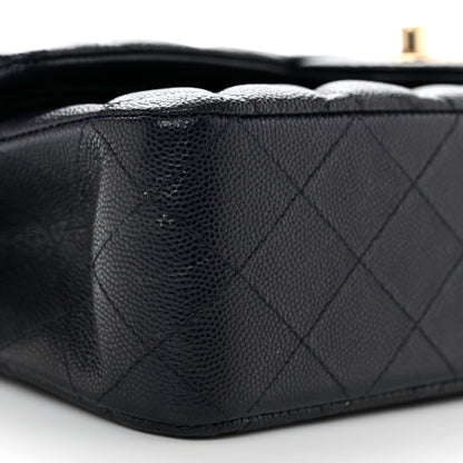 Chanel Caviar Quilted Medium Double Flap Dark Blue 9 of 10