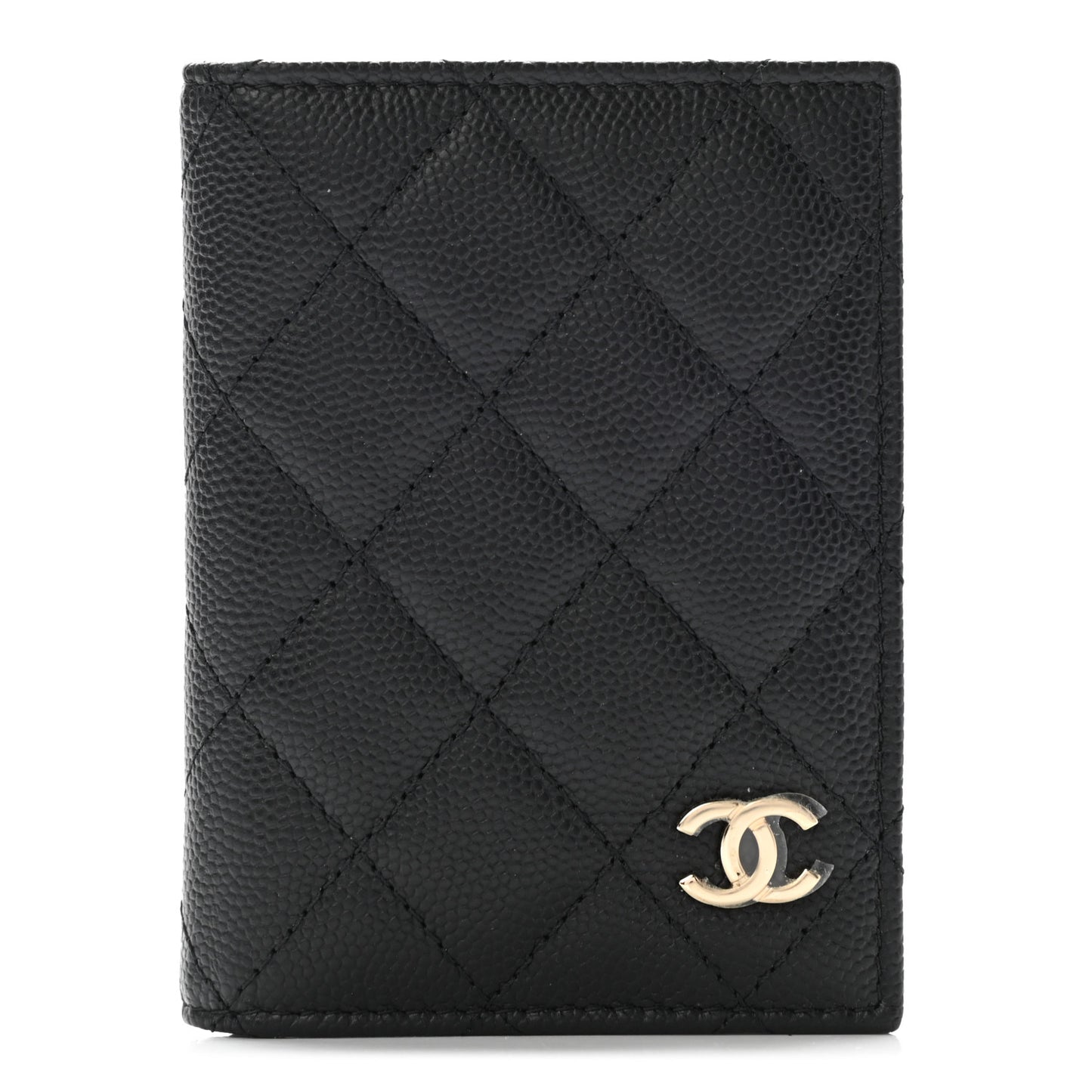 Caviar Quilted Card Holder Wallet Black