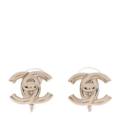 Chanel Metal CC Turnlock Clip On Earrings Gold 1 of 4