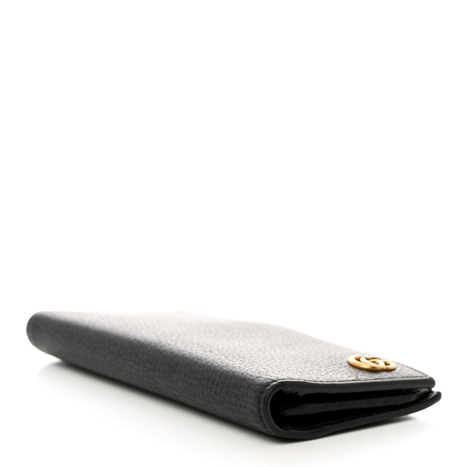 Gucci Calfskin Boar Effect GG Marmont Long Wallet Black 5 of 8