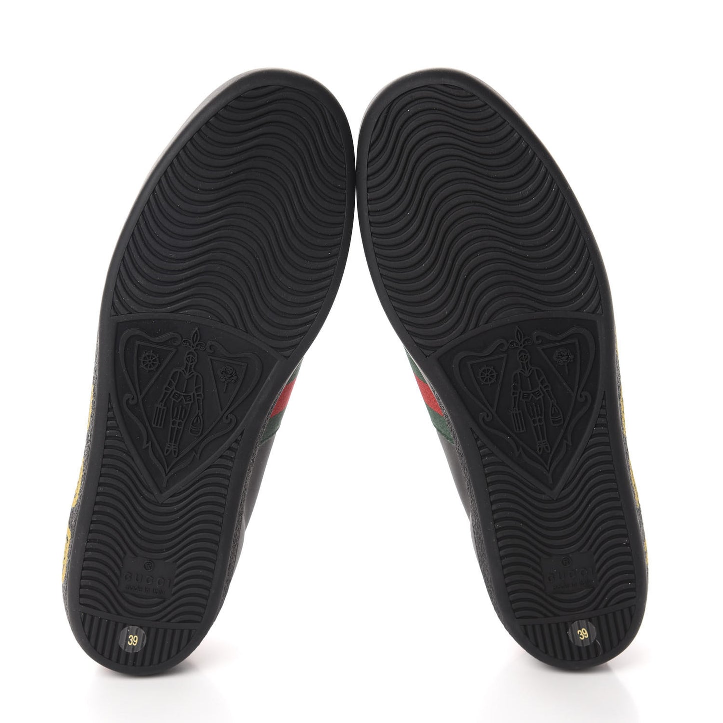 X SEGA Calfskin Ayers Web Guccy Womens Ace Sneakers 39 Black