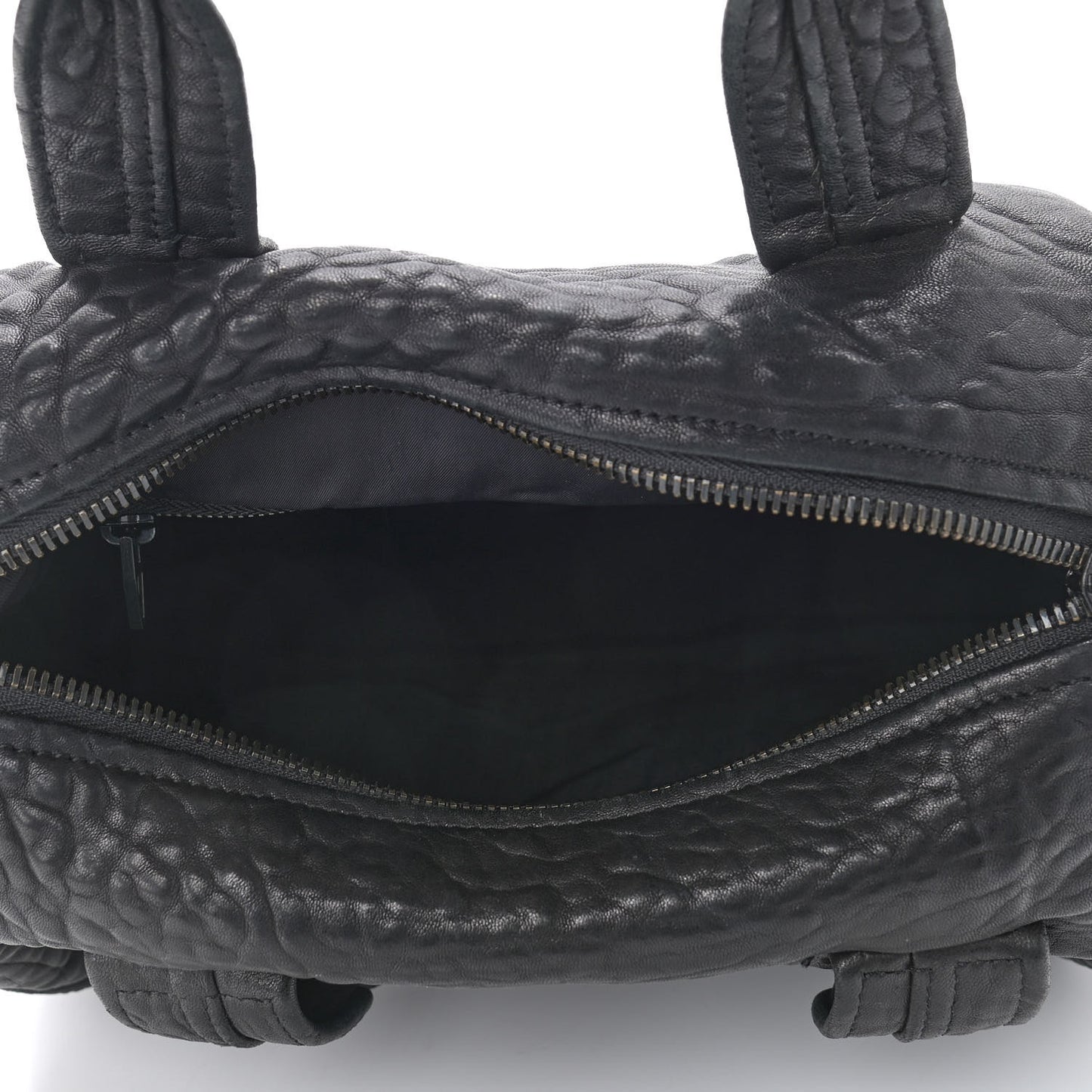 Pebbled Lambskin Rocco Black Matte Black Hardware