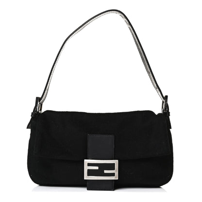 Fendi Wool Baguette Black 1 of 11