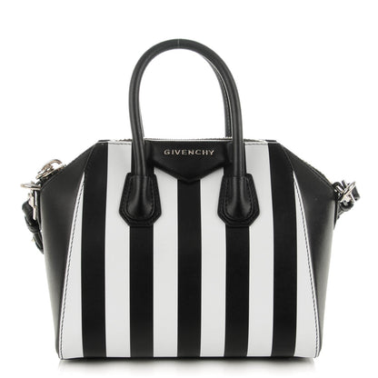 Givenchy Calfskin Striped Mini Antigona Black White 1 of 8