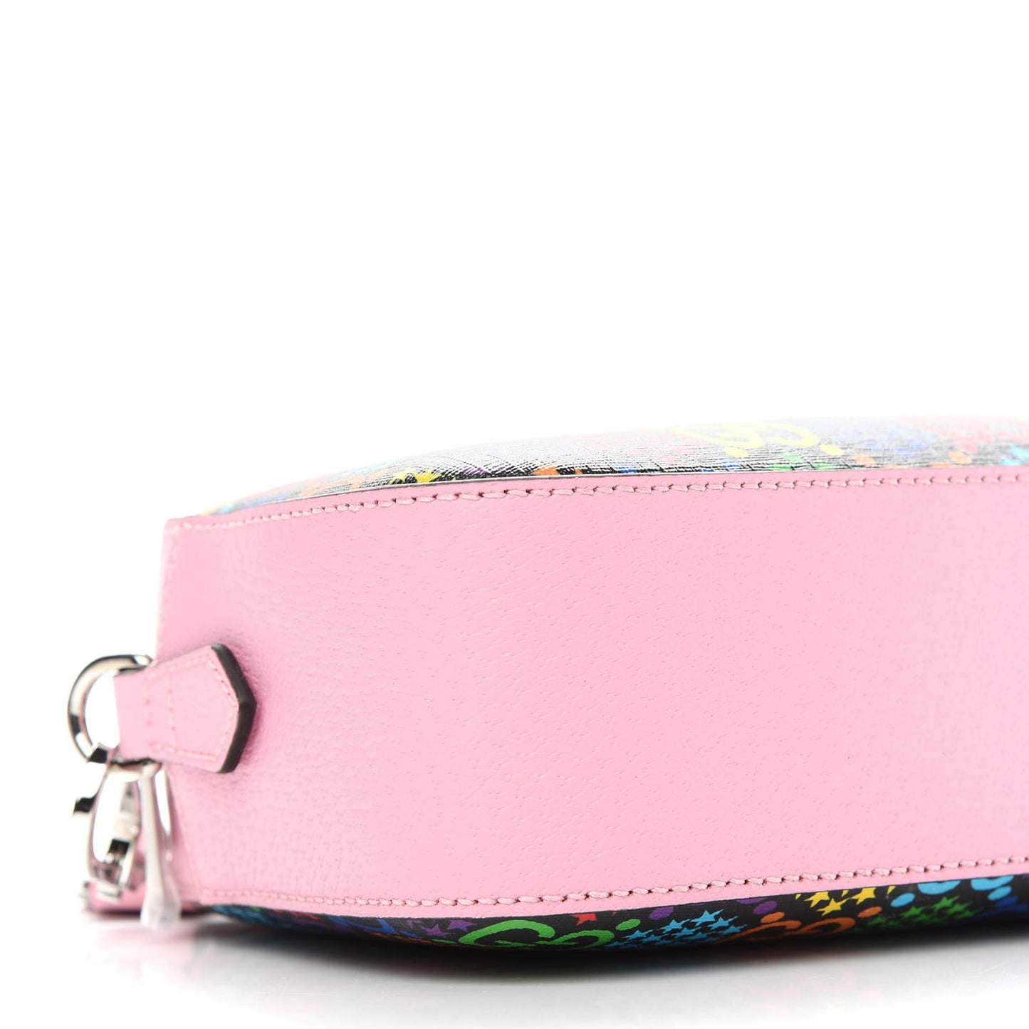 GG Supreme Monogram Psychedelic Shoulder Bag Black Multicolor Sugar Pink