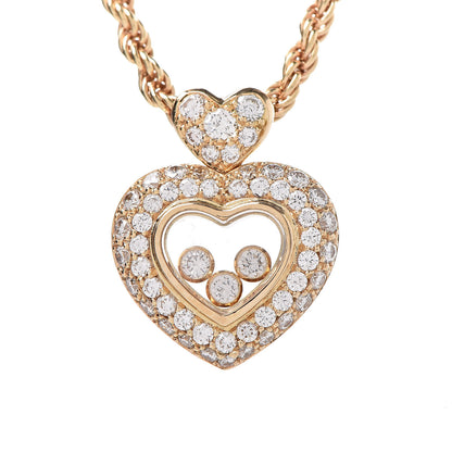 Chopard 18K Yellow Gold Happy Diamonds Icons Heart Pendant Necklace 4 of 8