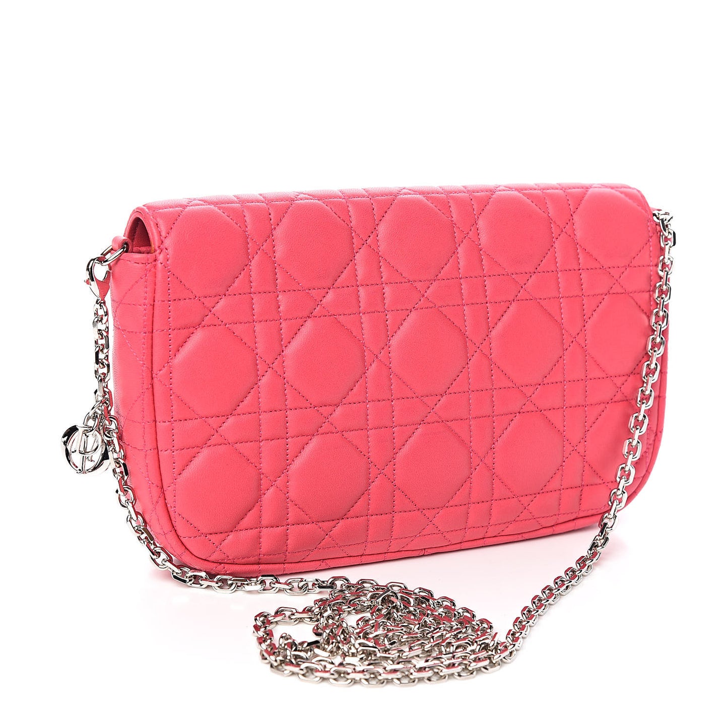 Lambskin Cannage Miss Dior Promenade Pouch Fuchsia