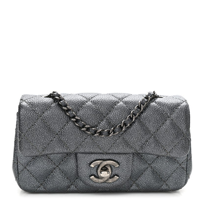 Chanel Metallic Caviar Quilted Extra Mini Flap Charcoal 1 of 11