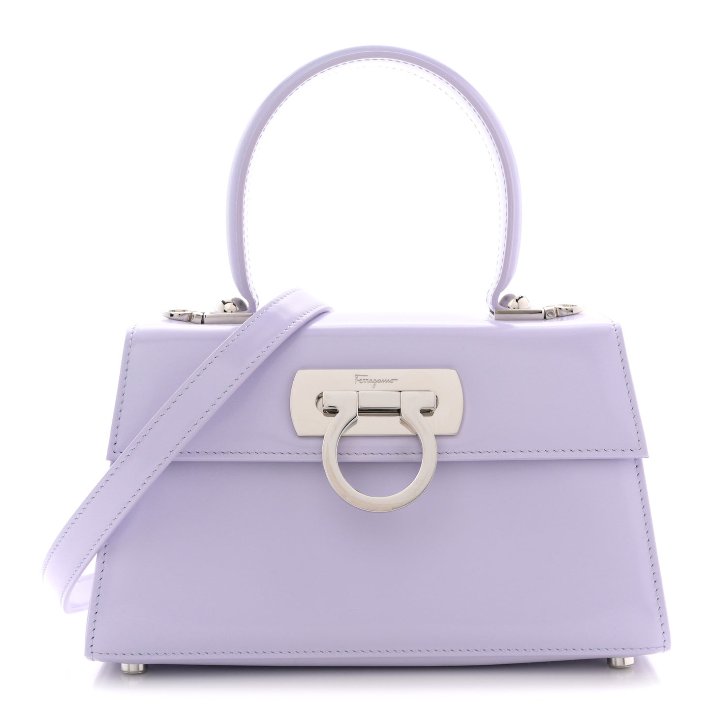Brushed Off Calfskin Mini Iconic Top Handle Bag New Lavender