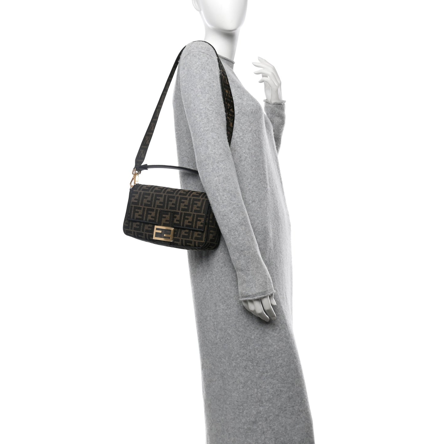 Fabric Jacquard FF 1974 Medium Baguette Tobacco Moro Black