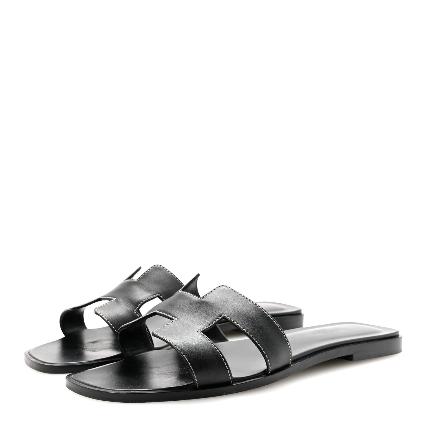 Box Calfskin Oran Sandals 39.5 Black
