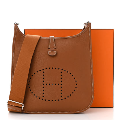 Hermes Taurillon Clemence Evelyne III PM Gold 11 of 11