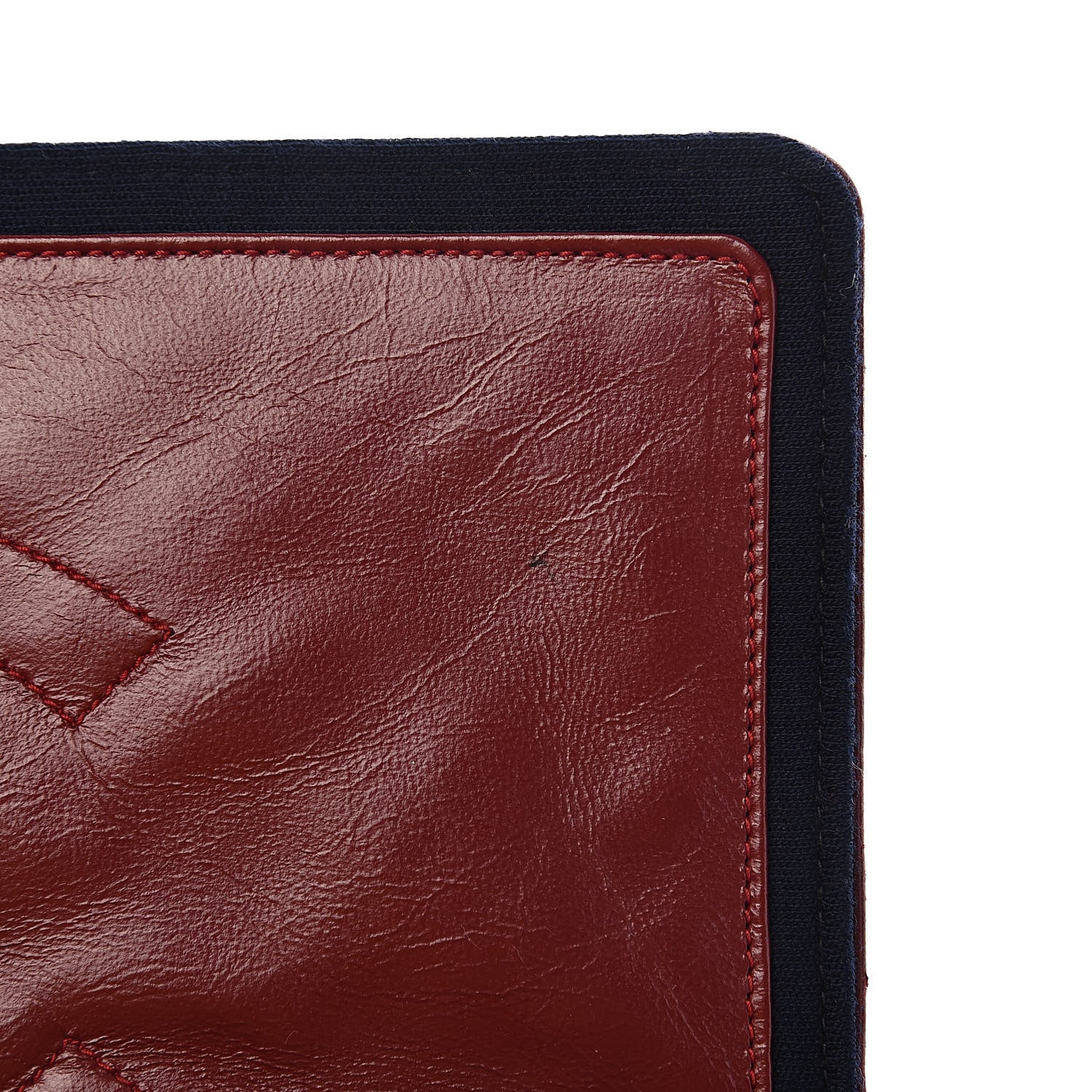 Chanel Jersey Lambskin Quilted Single Flap Dark Red Blue 9 of 18