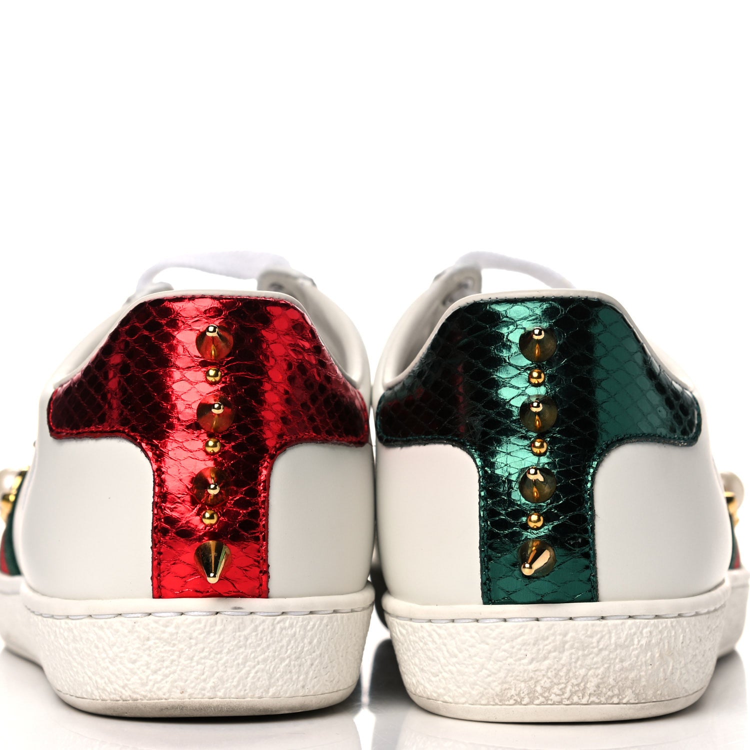 Gucci Calfskin Web Pearl Studded Womens Ace Sneakers 38 White 6 of 15