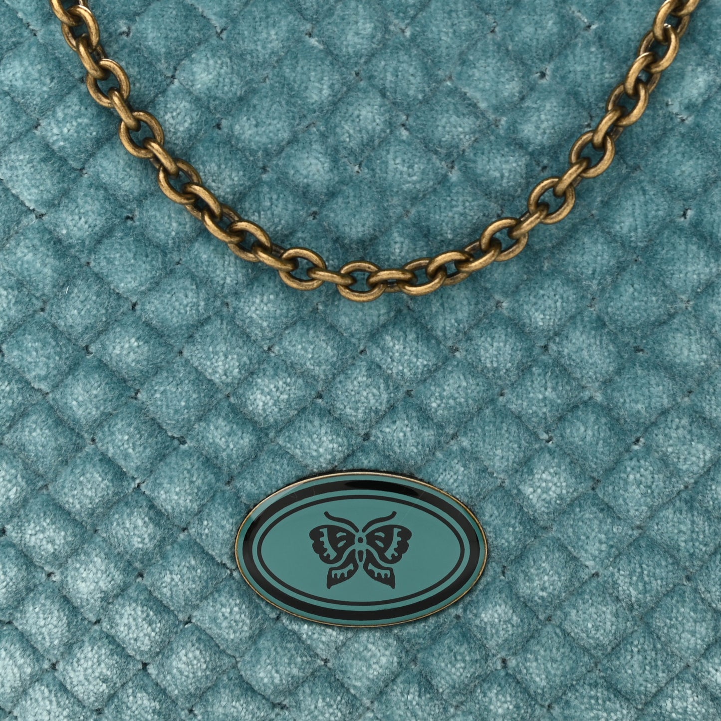 Velvet Ayers Intrecciato Butterfly Chain Wallet Linoleum