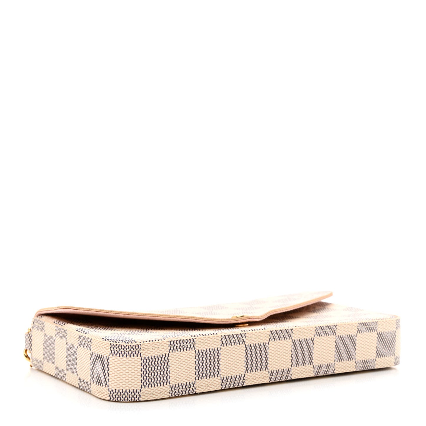 Damier Azur Pochette Felicie Chain Wallet Rose Ballerine