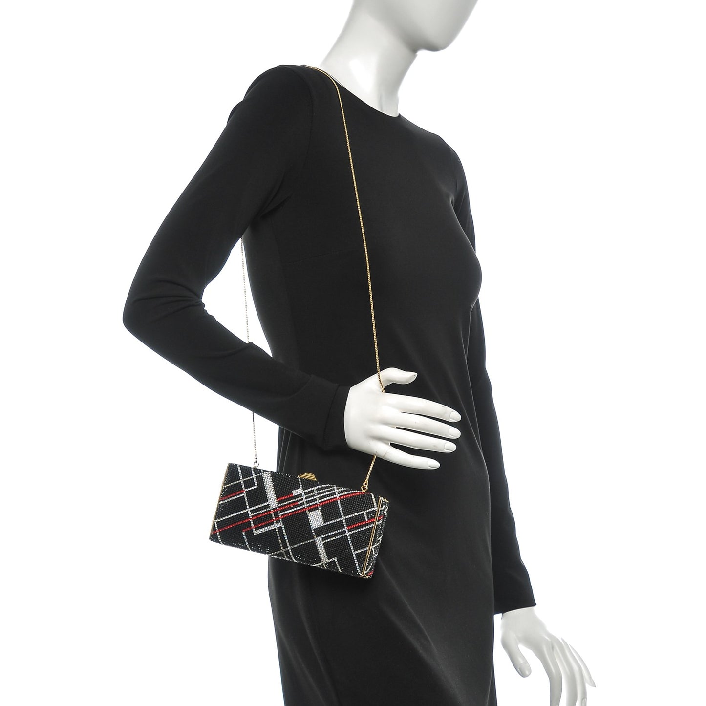 Swarovski Crystal Minaudière Clutch Black