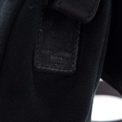 Saint Laurent Canvas Mens Messenger Crossbody Flap Black 9 of 11