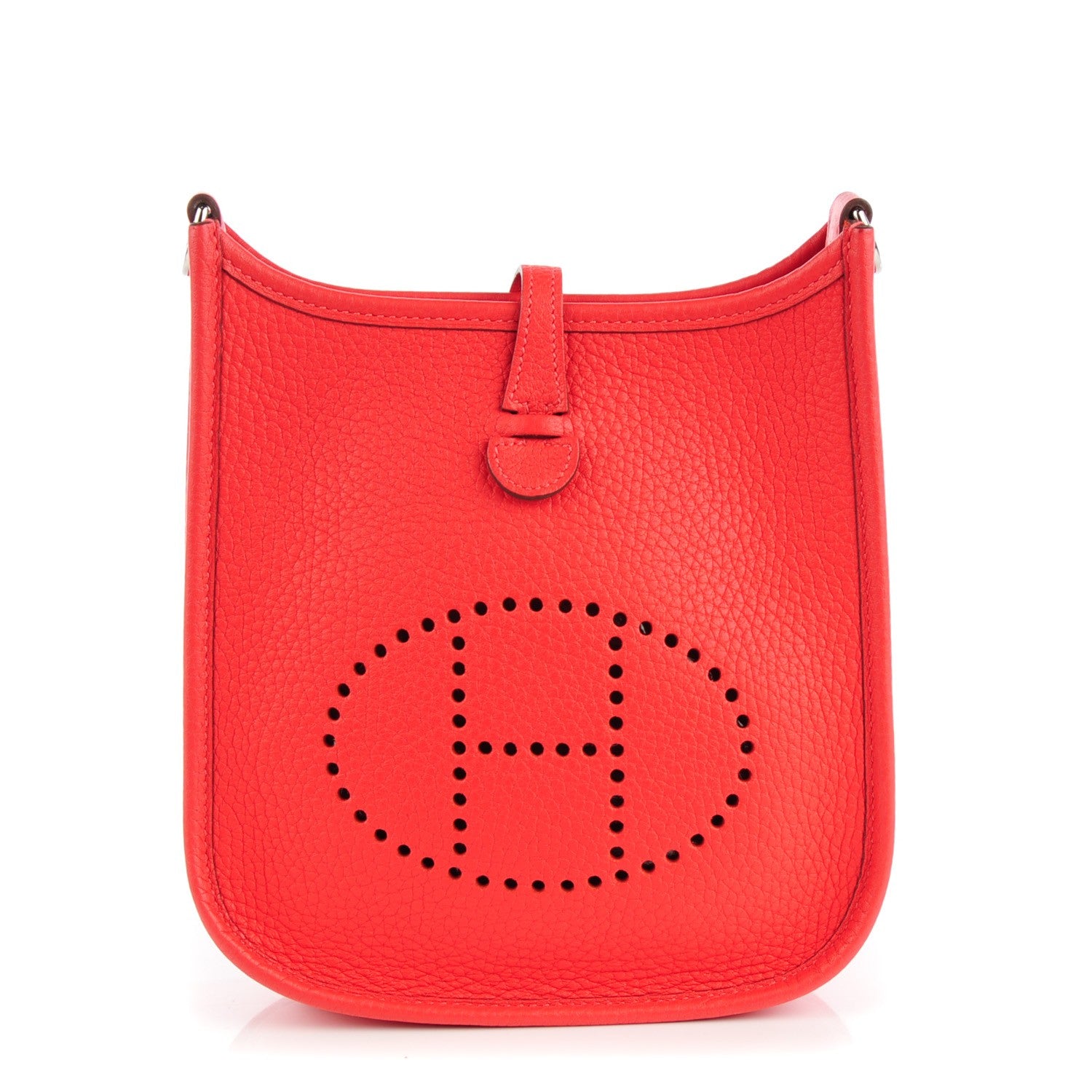 Hermes Taurillon Clemence Amazone Evelyne TPM Rouge Pivoine Rose Sakura 1 of 9
