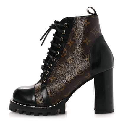 Louis Vuitton Patent Calfskin Monogram Star Trail Ankle Boots 40 Black 1 of 12